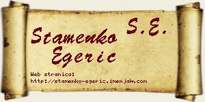 Stamenko Egerić vizit kartica